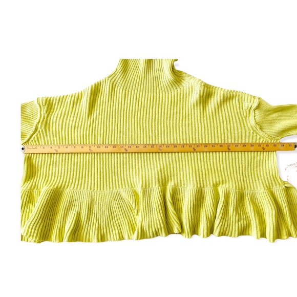 NWT Free People Cotton Blend Sweater,  Size M, Key Lime - Picture 13 of 14